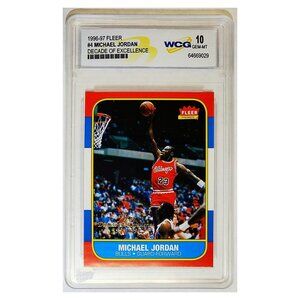 GRADED 10 MICHAEL JORDAN "ROOKIE RETRO" 1996 FLEER DECADE, CHICAGO BULLS, HOF!